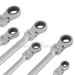 Flex-Head Double Box-End Ratcheting Wrench Set–6 PCS