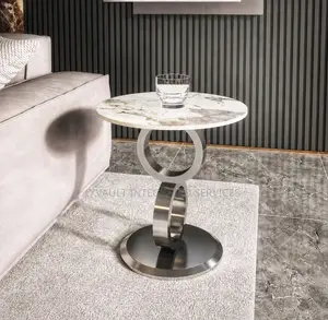 Sleek Marble Side Stool.