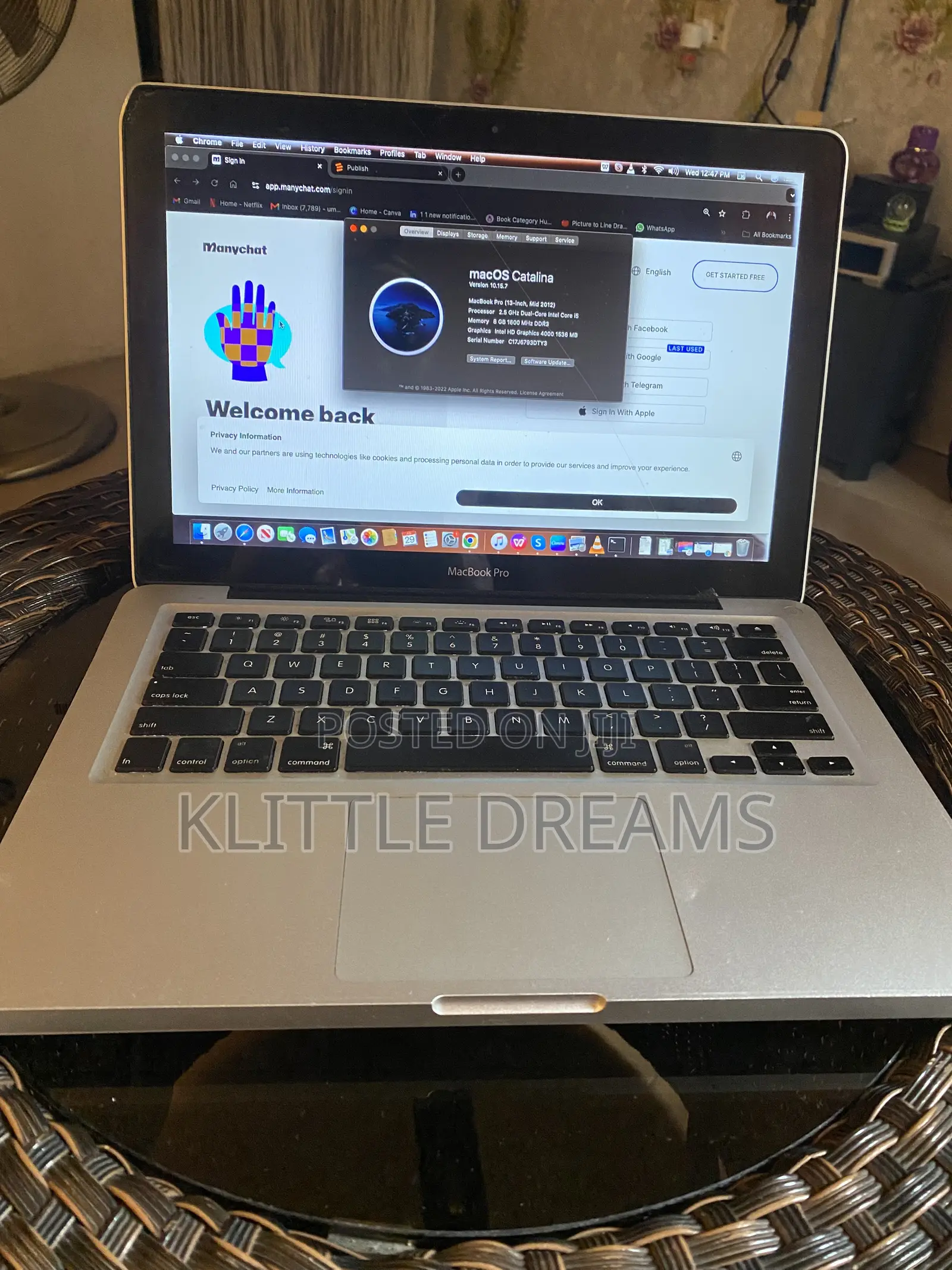 Laptop Apple MacBook 2012 8GB Intel Core i5 SSD 512GB