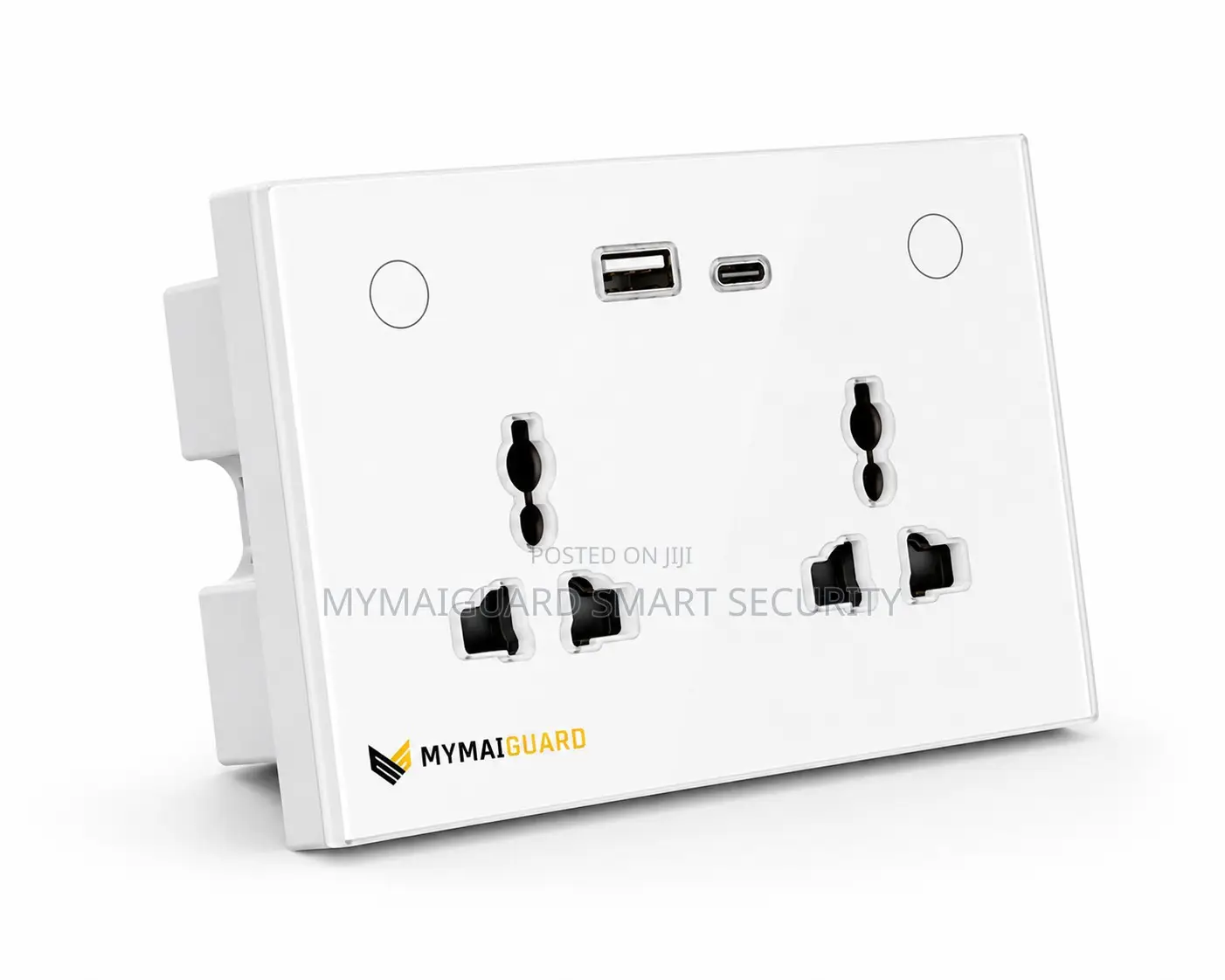 Smart Double Wall Socket With Type C and USB (WHITE)