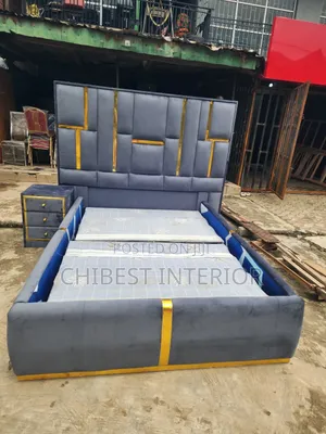 Grey Padded 4.5by6 Bed Set.