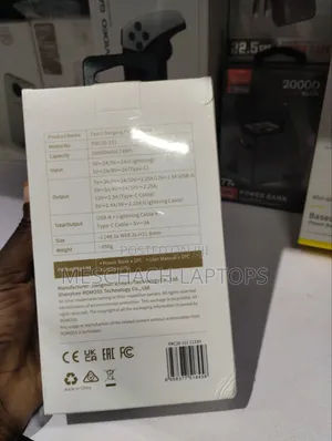Power Bank With Built in Cables 22.5W