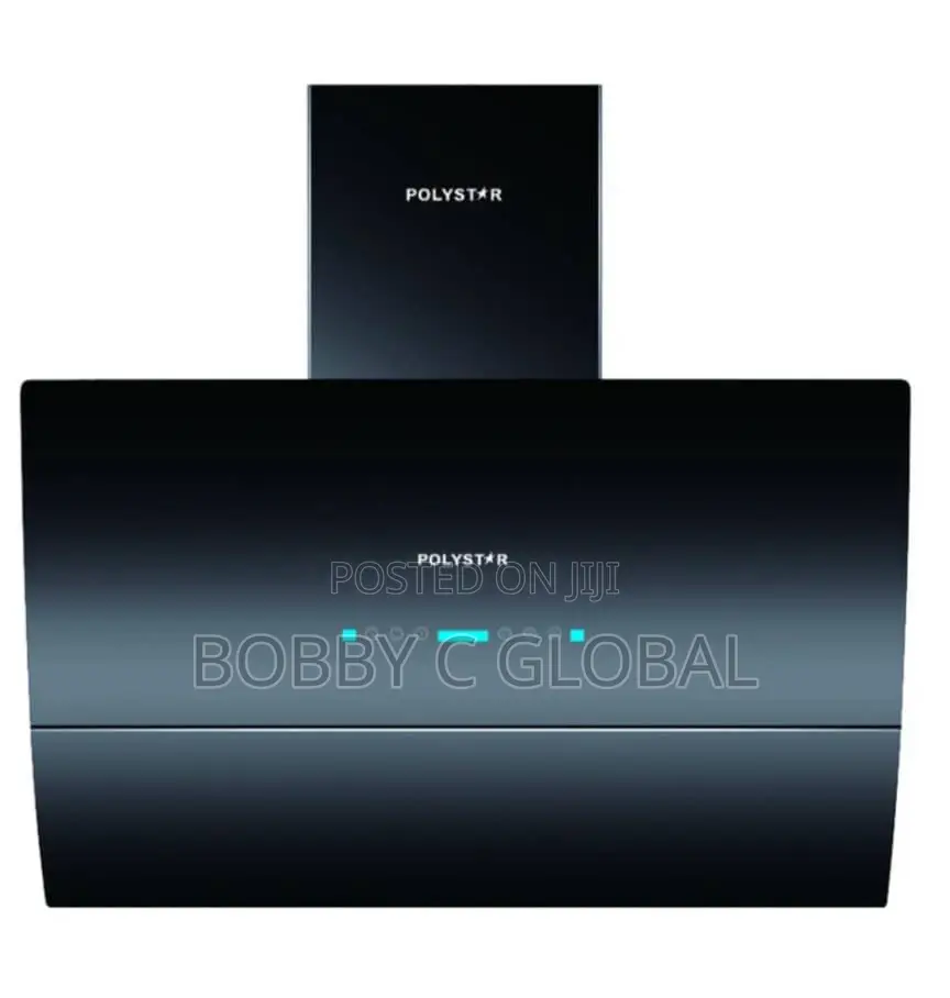 Polystar 90cm Black Glass Kitchen Range Hood With Touch Control