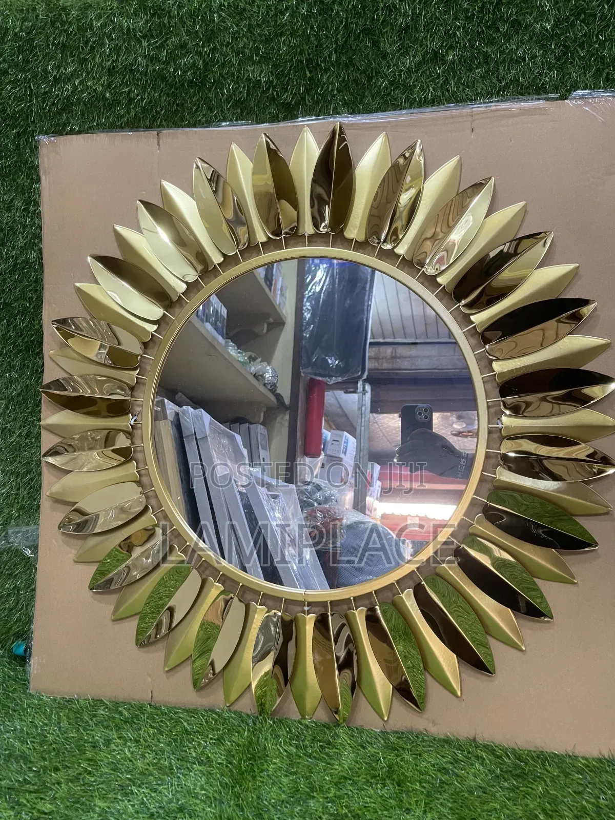Elegant Feathered Decor Mirror