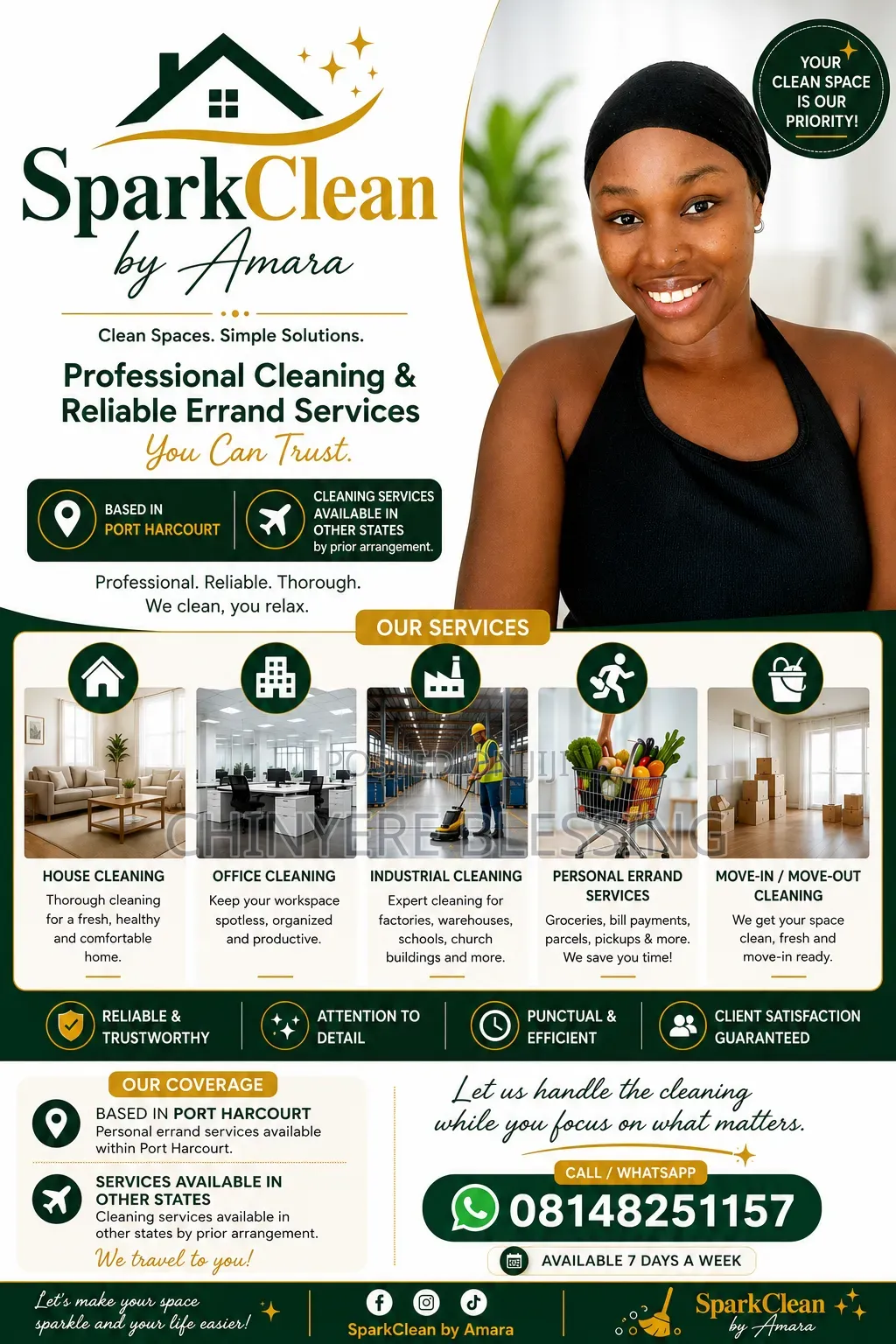 Professional Cleaning Services | SparkClean by Amara