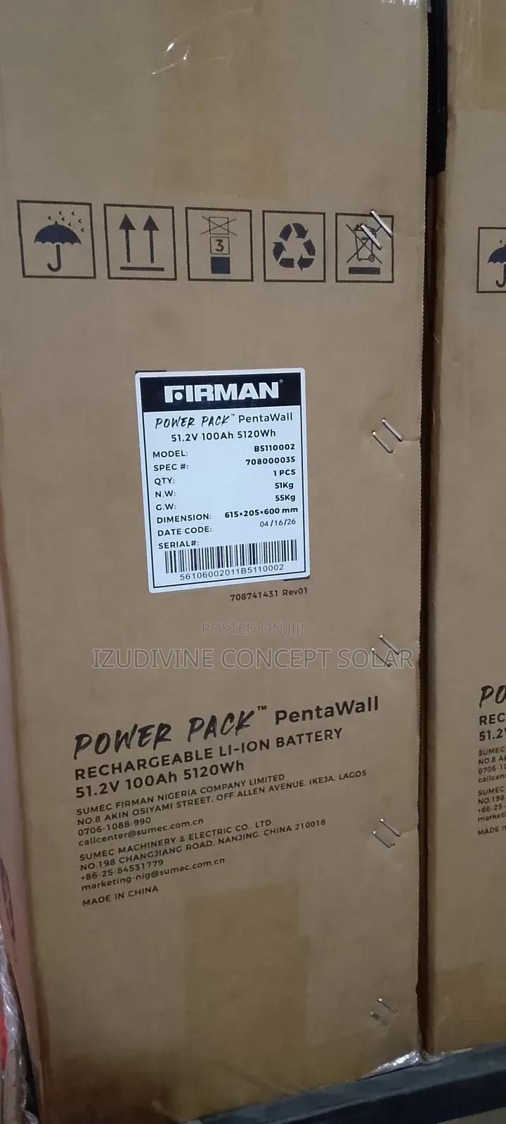 5kwh 51.2v Firman Lithium Battery