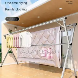 185cm Stainless Steel Foldable Telescopic X-Shaped Clothes Drying Rack