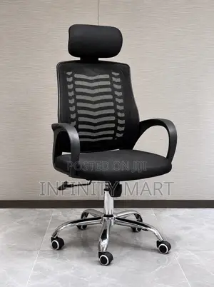 High Back Mesh Office Chair With Headrest and Chrome Base