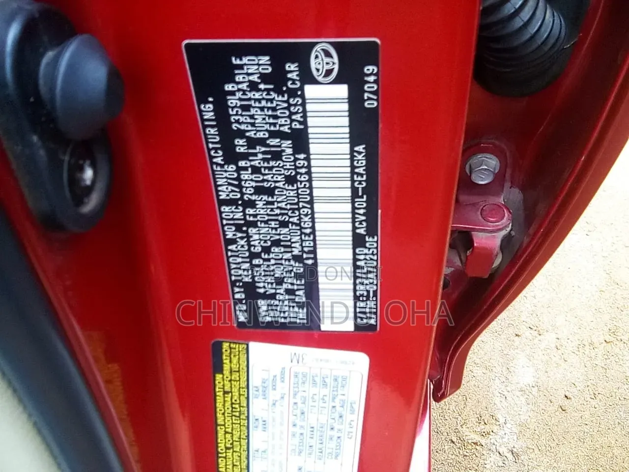 Toyota Camry 2007 Red