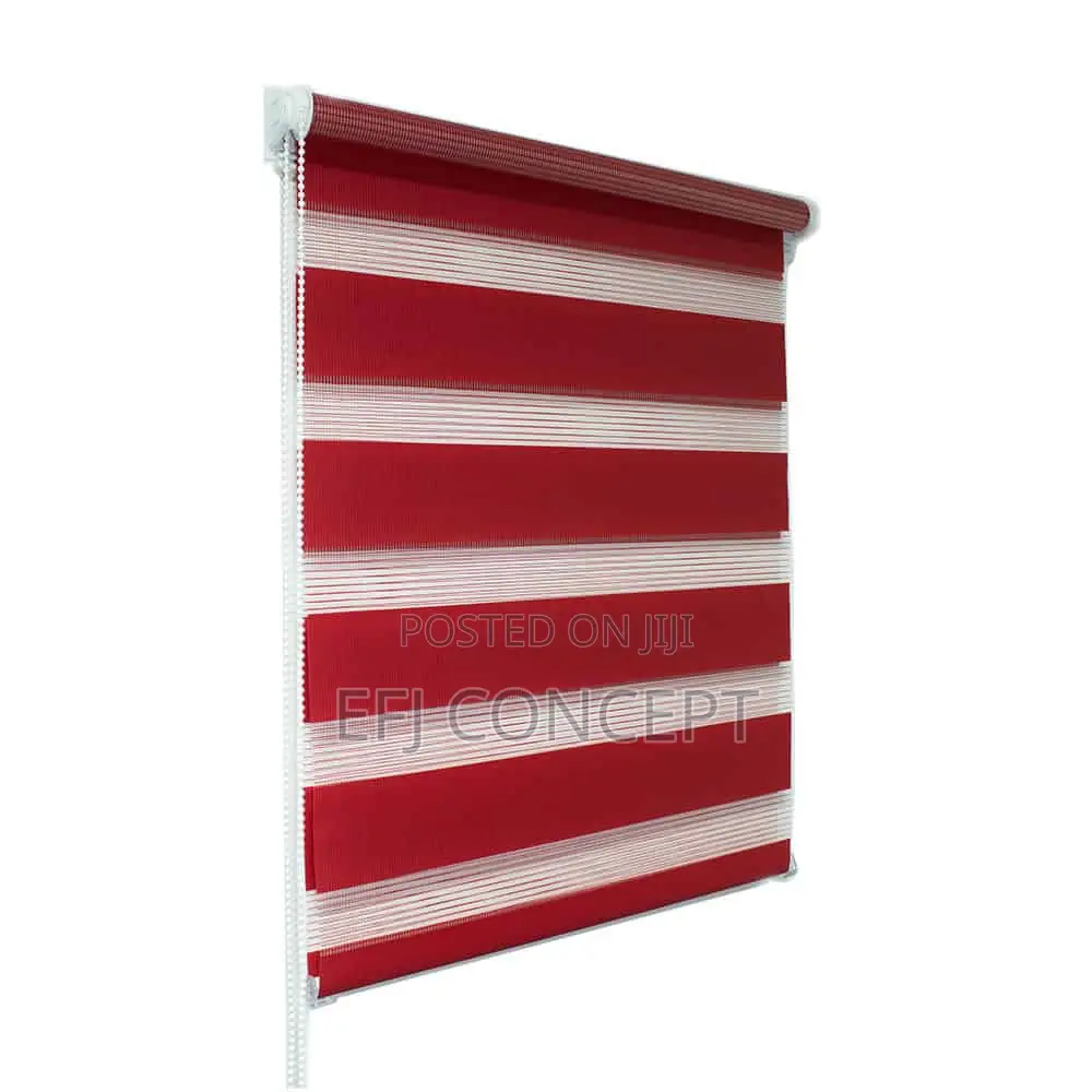 Red Shiny Zebra Day and Night Window Blind