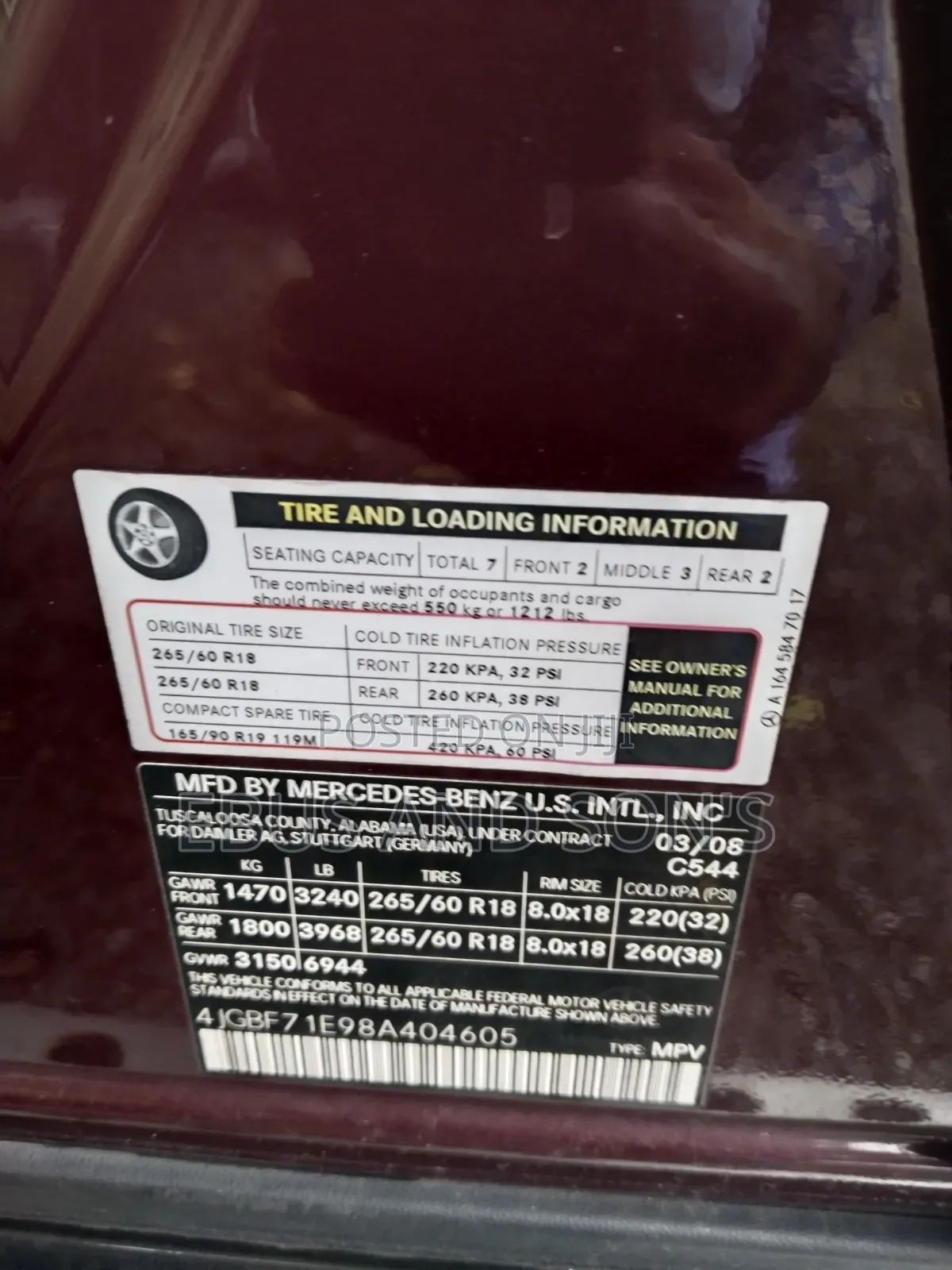Mercedes-Benz GL-Class 2008 Red