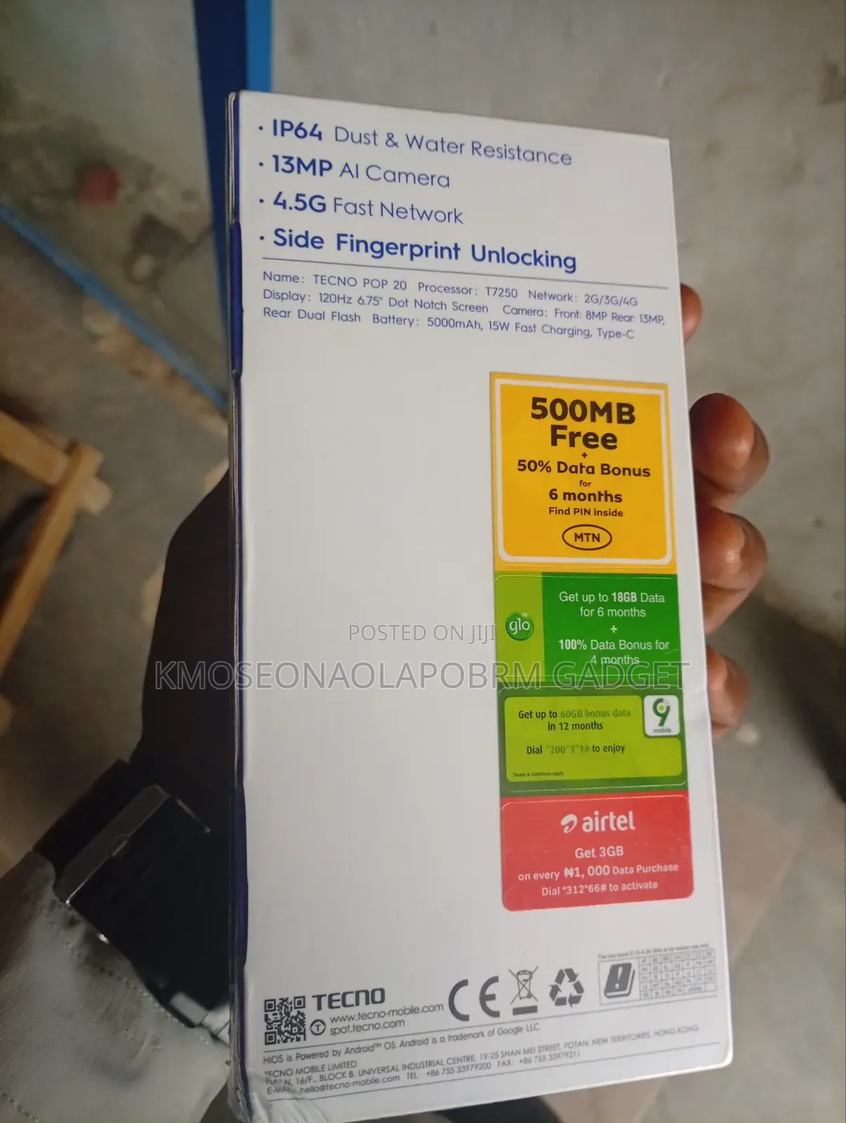 New Tecno Pop 20 128 GB Gray