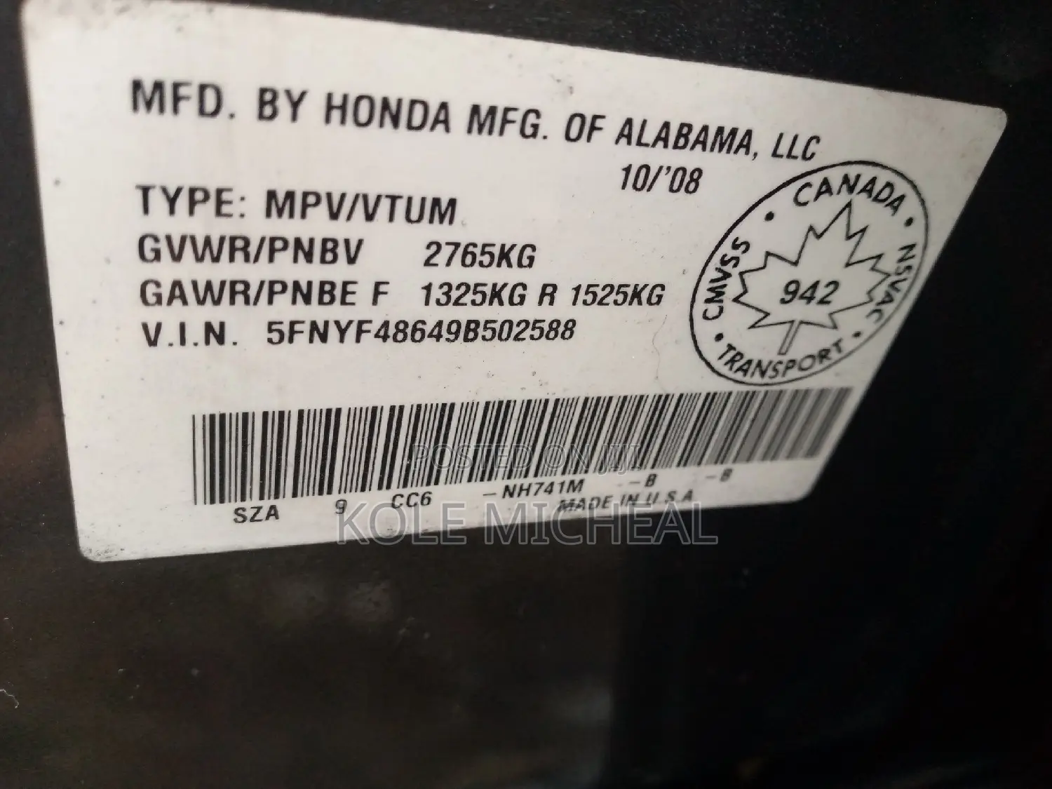 Honda Pilot 2009 Gray