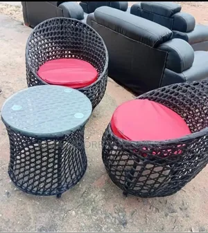 Rattan Chair and Table Set for Two