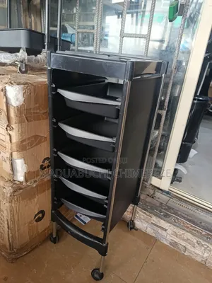 Professional 5-Tray Salon Trolley With Wheels – Hairdresser Storage