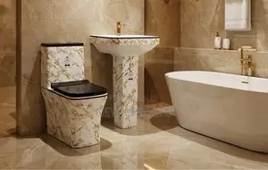 Special Toilet With Pedestal and Basin