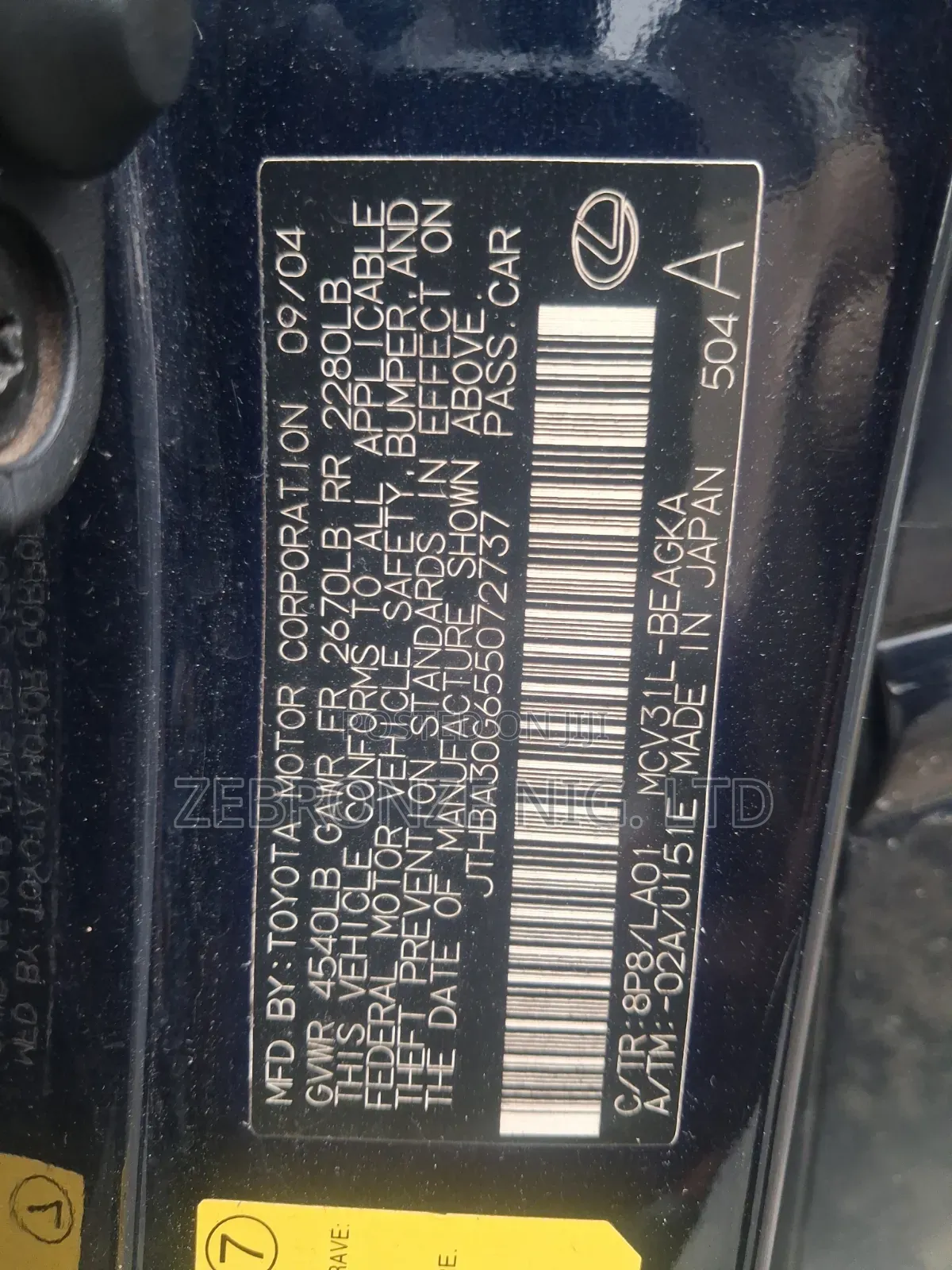 Lexus ES 2005 Blue
