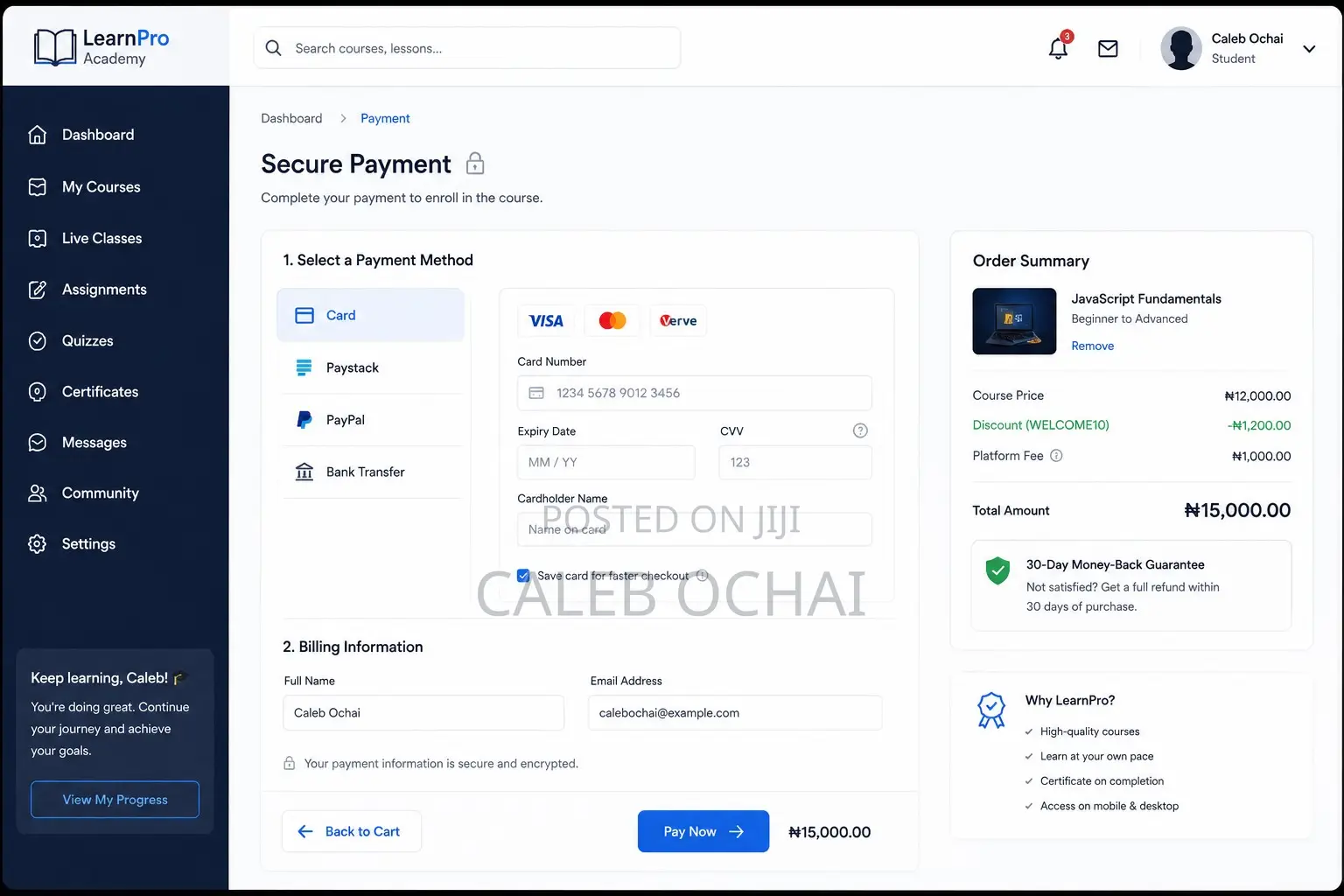 I Will Create Your Online School With Quizzes and Payments