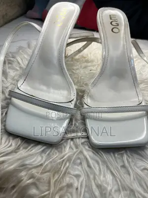 Strappy White Heels
