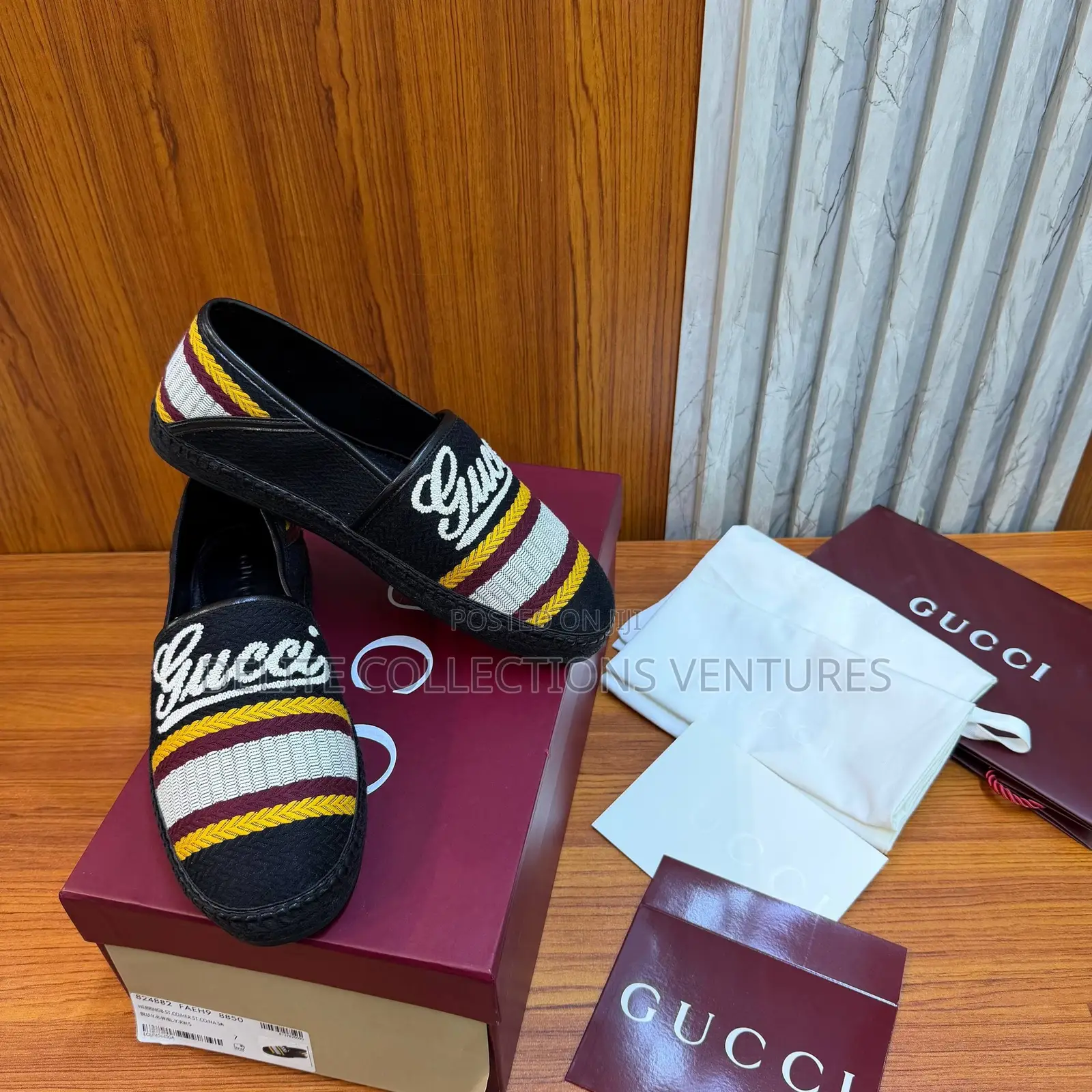 Luxury Update Gucci Alonso Espadrille With Script Fabric.