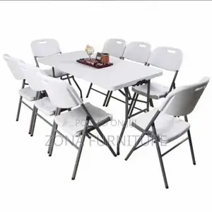 Set of Foldable Plastic Table and Chairs