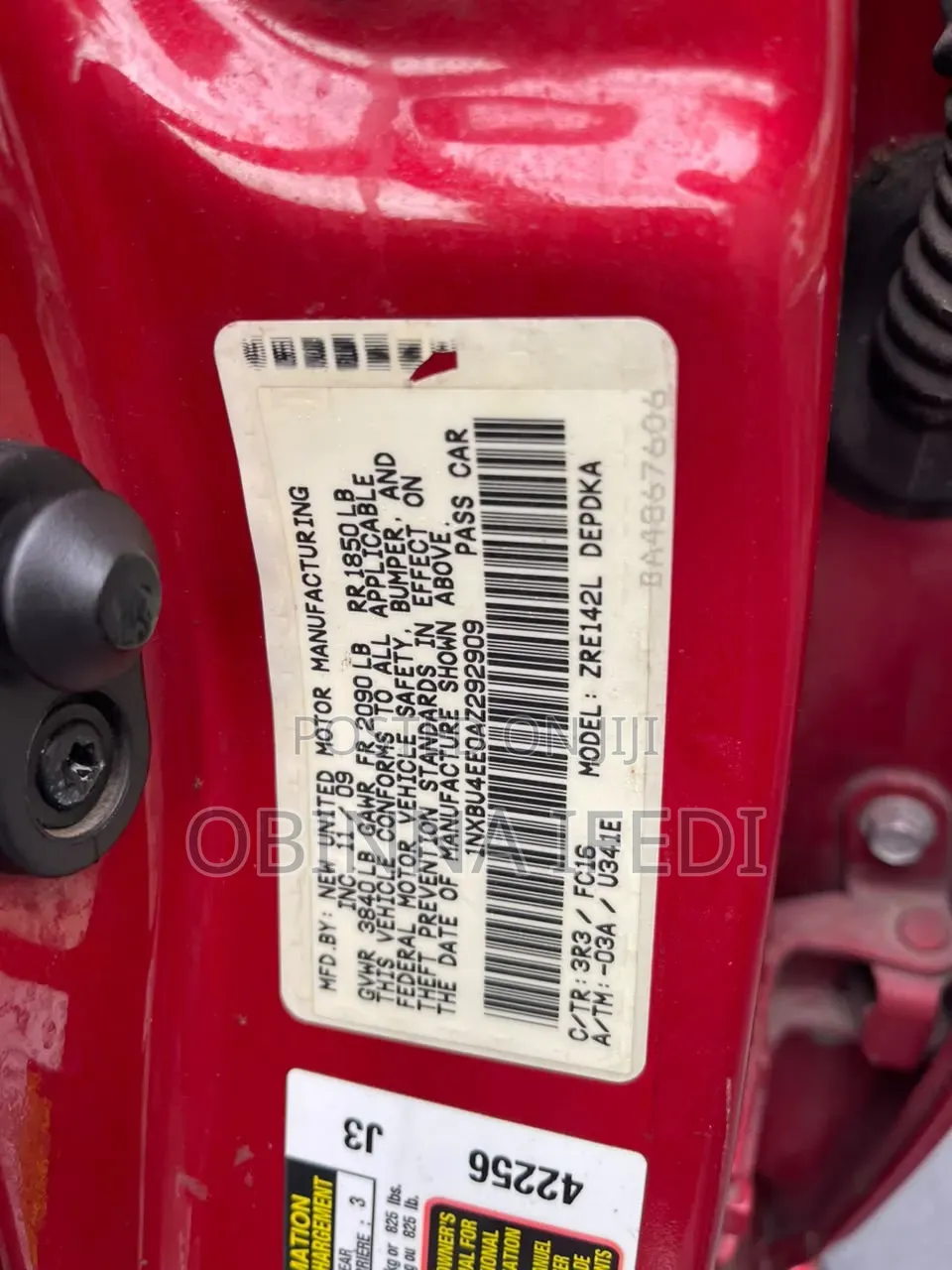 Toyota Corolla 2010 Red
