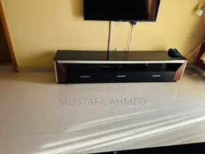 TV Console With Tempered Glass Top
