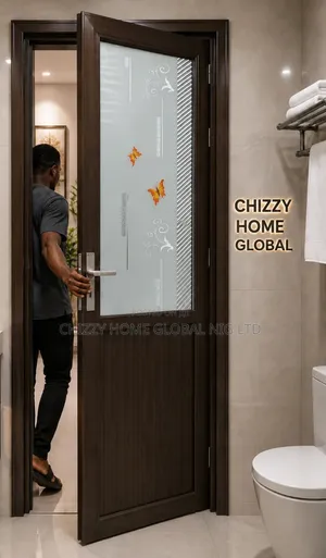 Durable Aluminum Half Glass Toilet Door 7x750