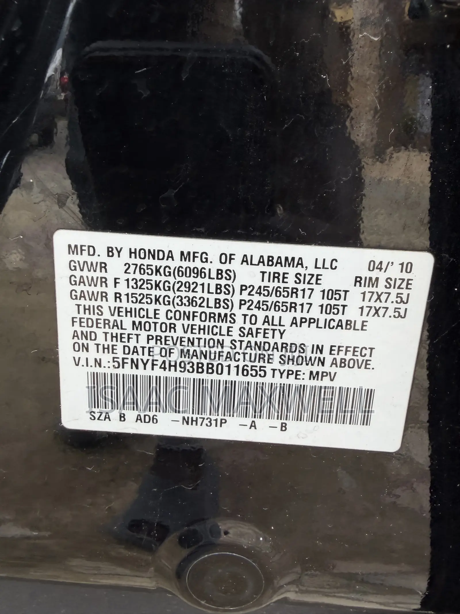 Honda Pilot 2010 Black
