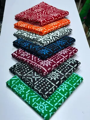 Traditional Ankara Adire Sun Pattern Collection 100% Cotton | 6 Yards