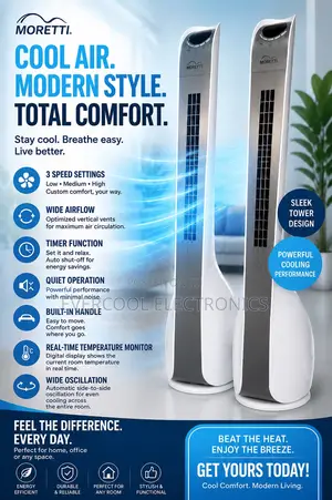 UK  Homebase Oscillating Tower Fans