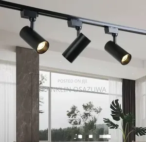 Modern Black Track Light 3-Head Adjustable LED Ceiling Spotlight