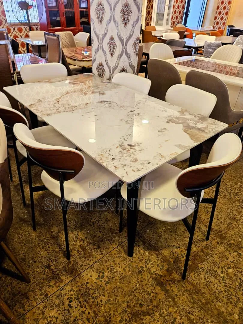 Best Quality Rectangular Marble Top Dining Table With Chairs