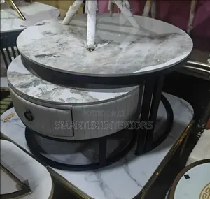 Imported Quality Round Marble Top Center Table