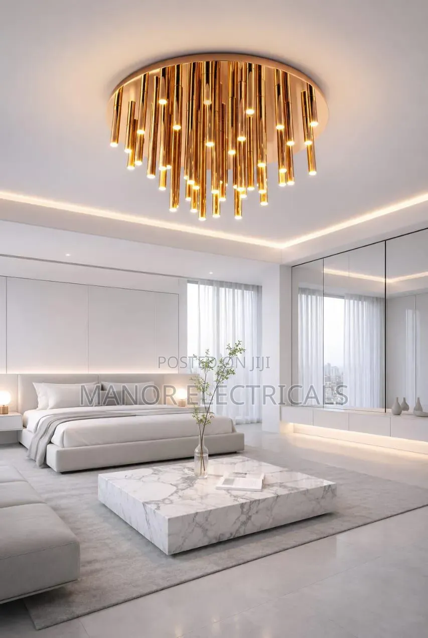 Luxury Flush Mount LED Ceiling Light – Premium Gold Finish