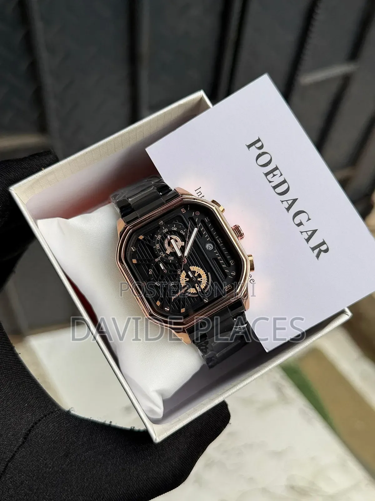 Poedagar 2008/2009 Square Chronograph , Waterproof Chain Wristwatch