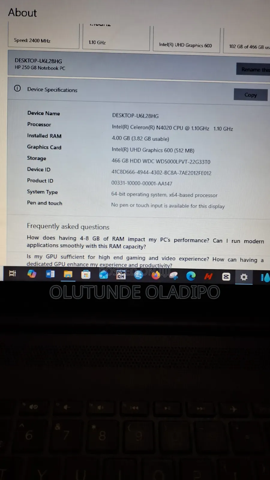 Laptop HP Stream Notebook 4GB Intel HDD 512GB