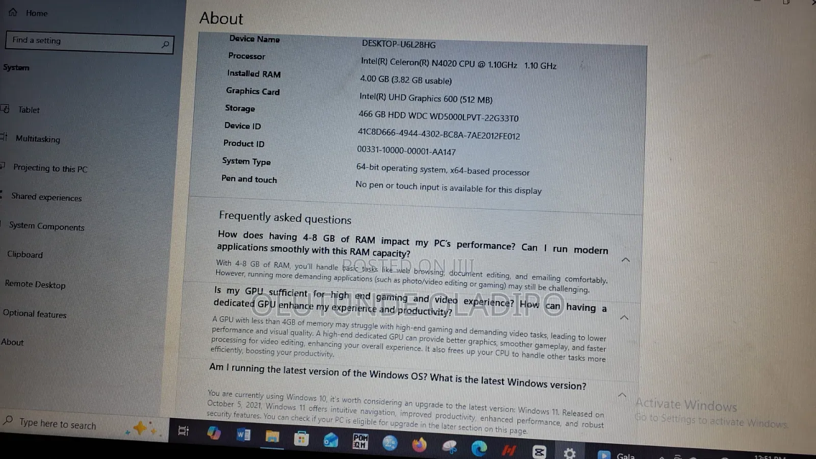 Laptop HP Stream Notebook 4GB Intel HDD 512GB