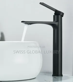 High Grade Long Neck Basin Mixer Tap, Available in Black/Stemless/Gold