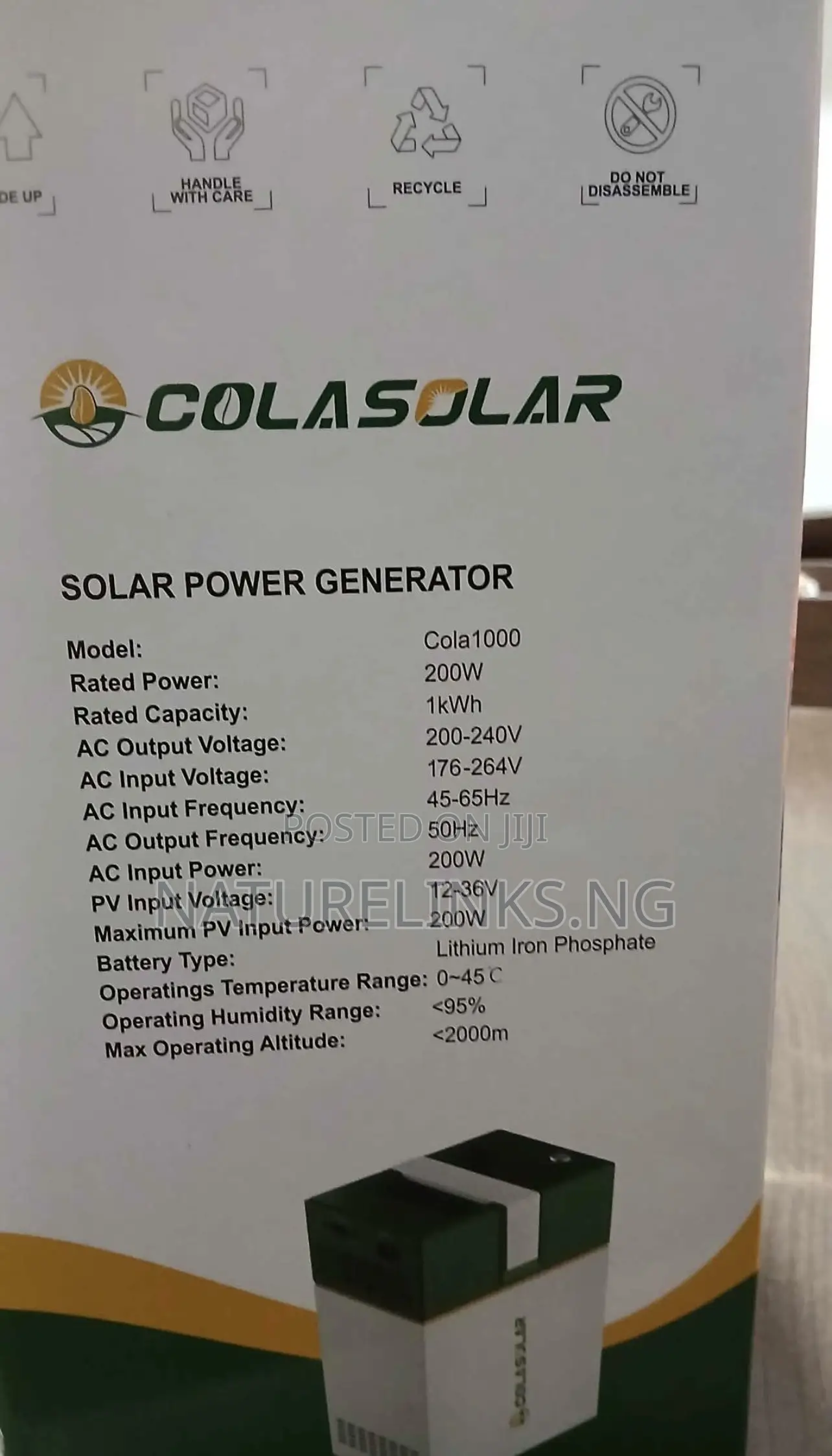 1000W Cola Solar Generator