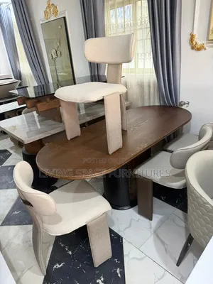 Contemporary Wood Top Dining Set by 6Seaters