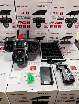 V380 Pro T31 3-Lens Solar PTZ Camera – 4G LTE