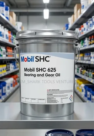 Mobil SHC 625 Bearing and Gear Oil in a Metallic Bucket.