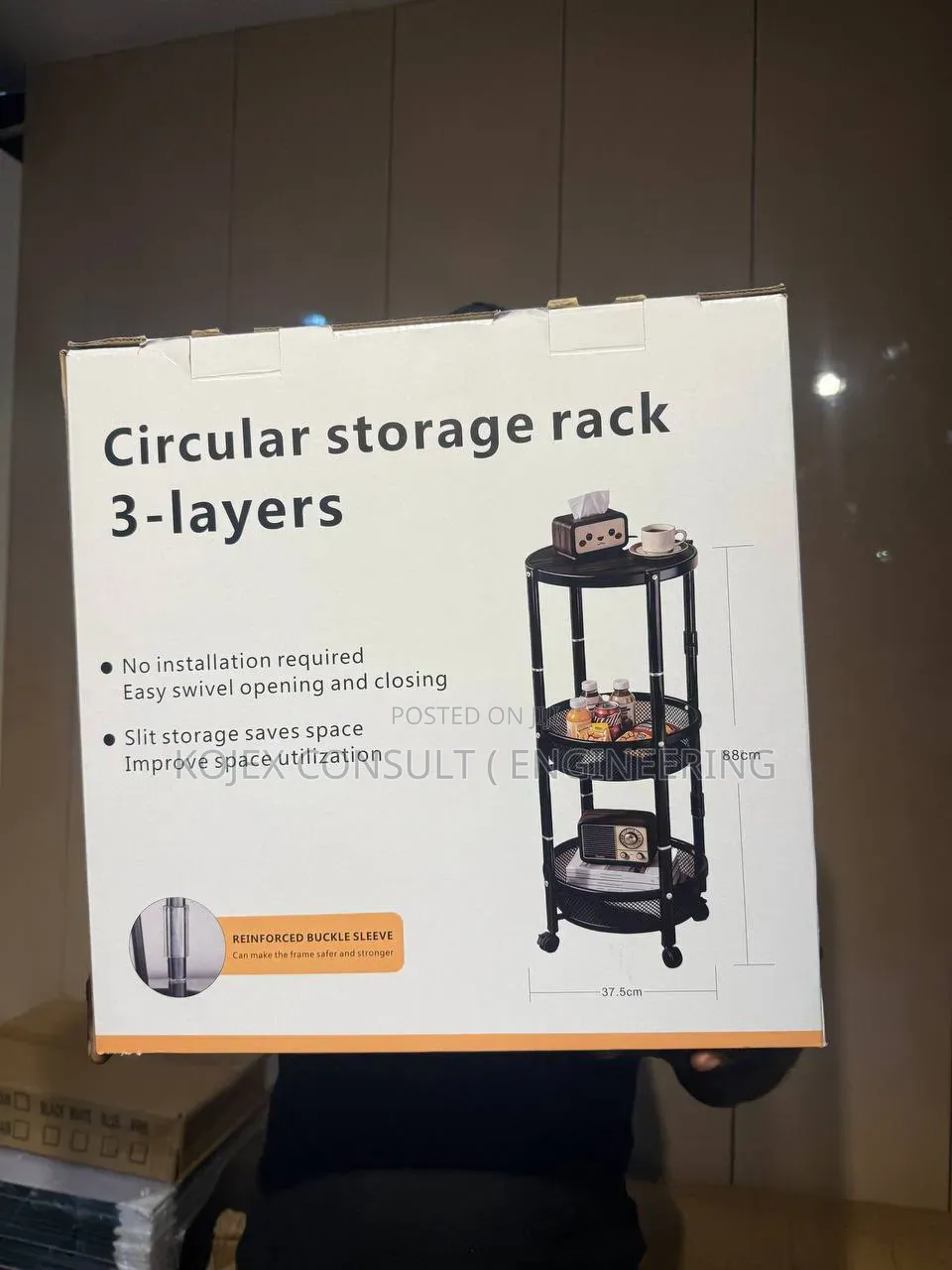 3 Layer Circular Storage Rack Modern Bedside Storage Trolley