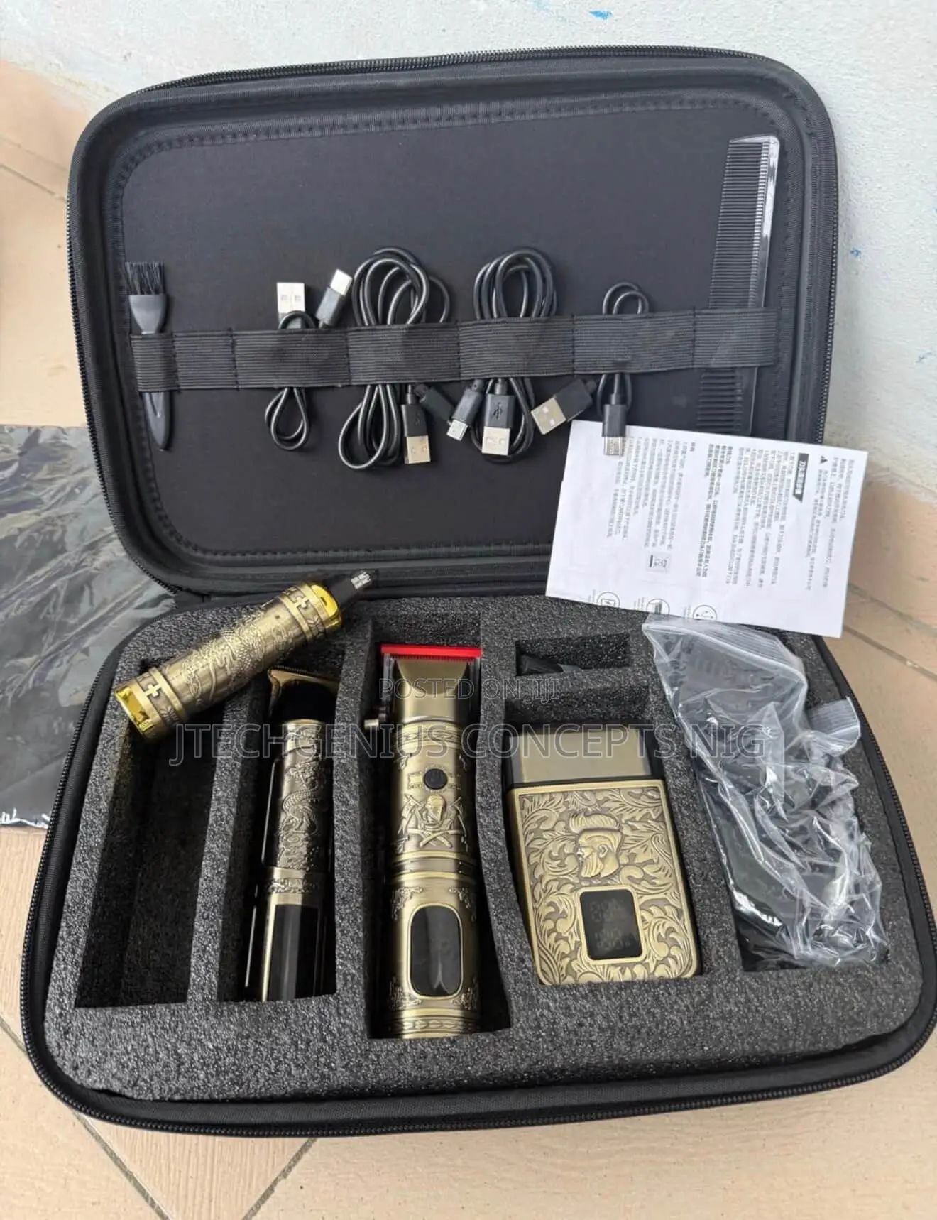 LARGNER Pro Barber Clipper Kit + Trimmer + Shaver | Rechargeable