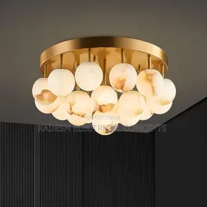Opulent Marble Bubble Ball Ceiling Chandelier