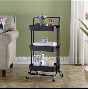 Three-Layer Mobile Shelf, Multifunctional Storage Rack,