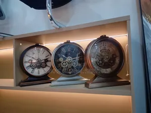 Vintage Industrial Gear Table Clocks