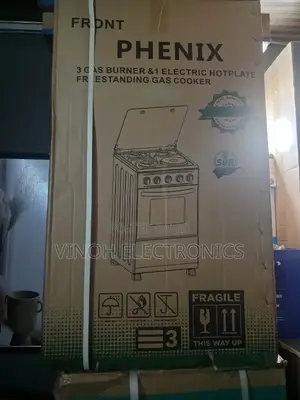 Phenix 3 Gas and 1 Electric Hotplate Standing Gas Cooker