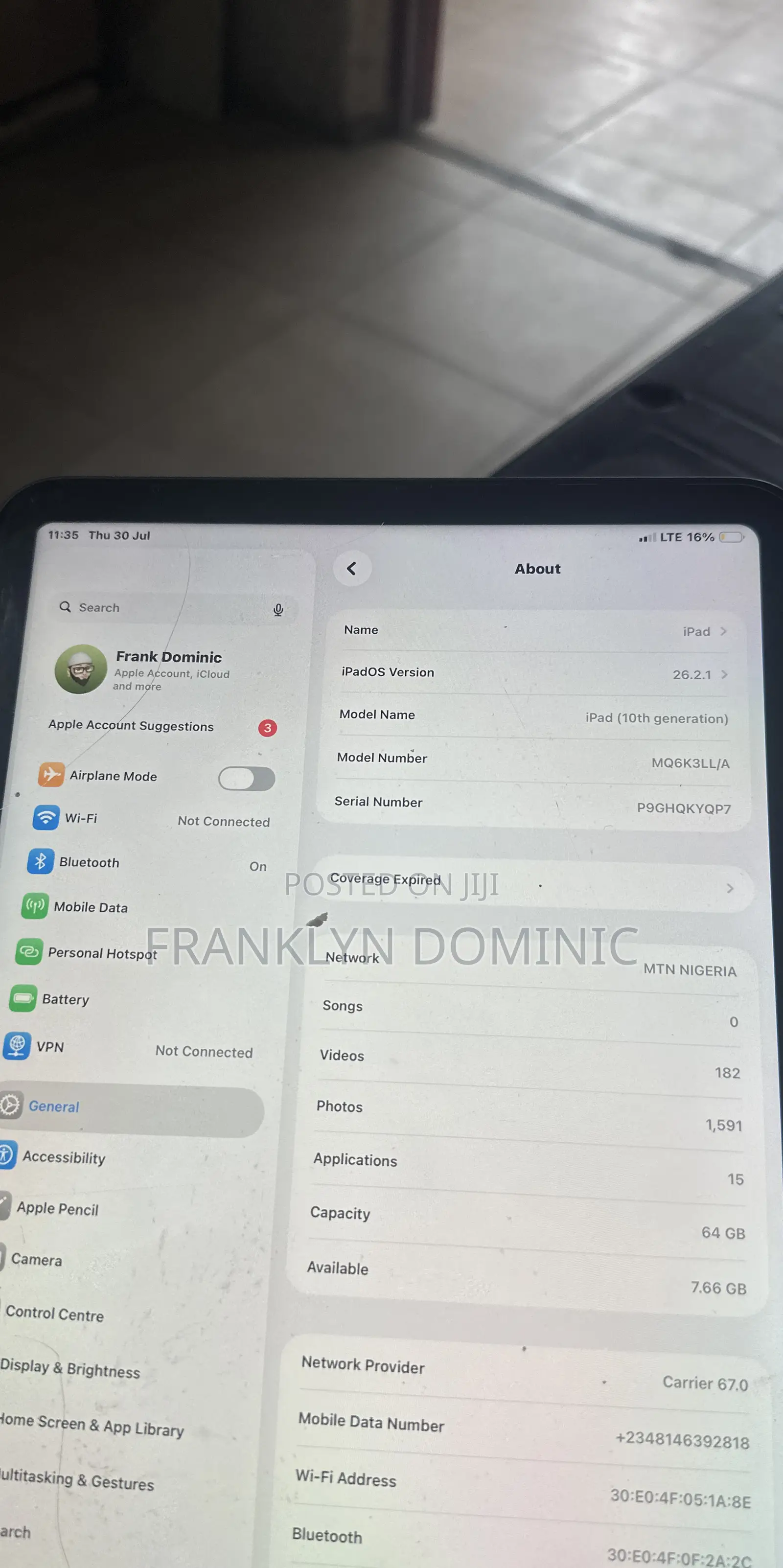Apple iPad (2022) 64 GB Blue
